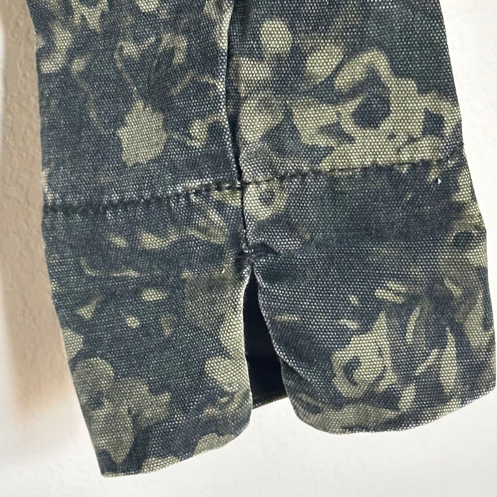Gap Womens Floral Camo Utility Jacket Green Black Canvas Snap Front XS - Picture 4 of 12